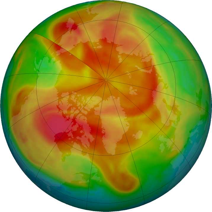 Arctic ozone map for 26 March 2023